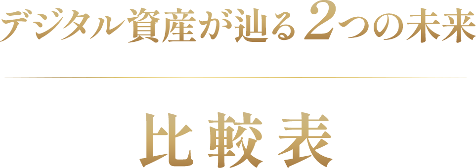 デジタル資産が辿る2つの未来 比較表